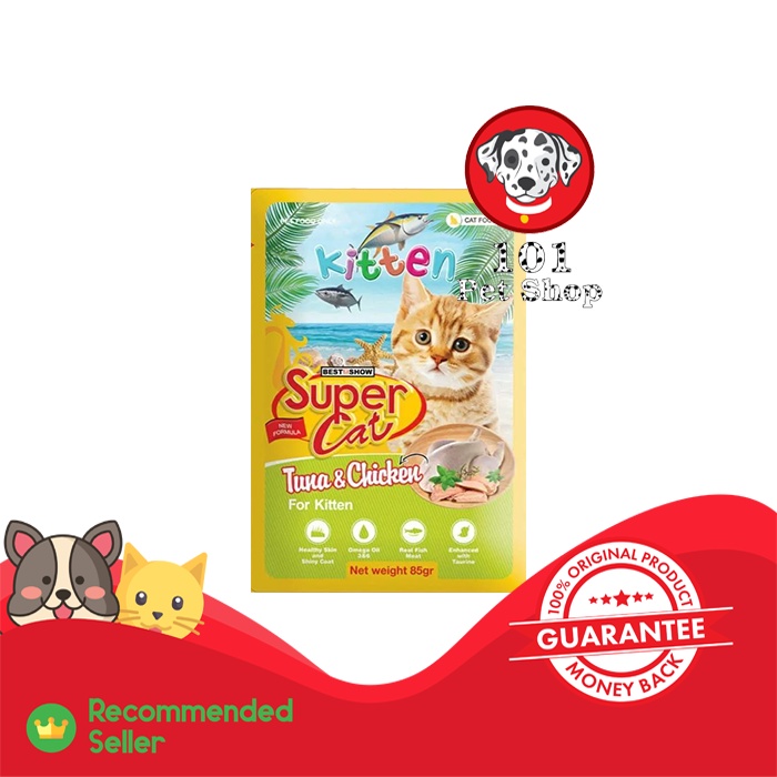 MAKANAN KUCING SUPER CAT POUCH KITTEN 85GR ALL VARIAN