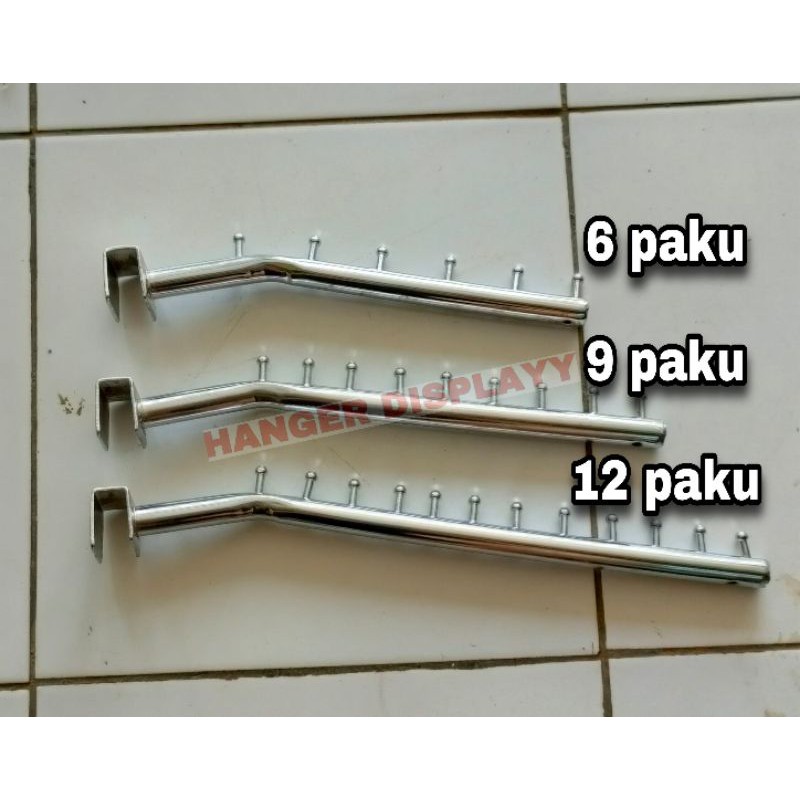 Hanger Suling Pipa Kotak 6 Titik Tekuk Gantungan Baju Display Toko