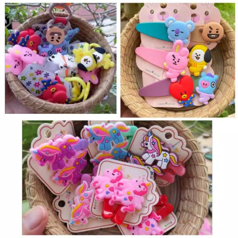 ( ECER ) IKAT RAMBUT / JEPIT BT21 & UNICORN