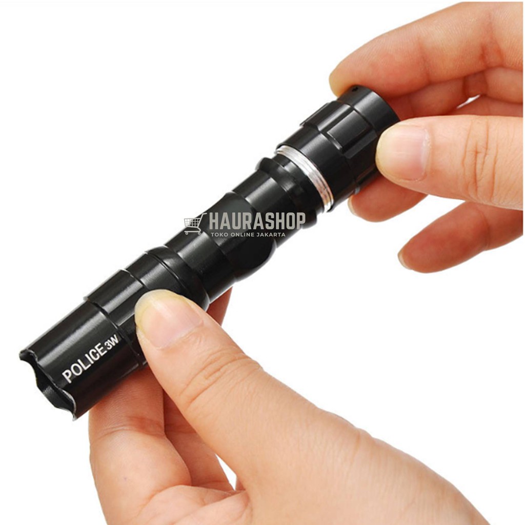 Senter Police Senter LED Flashlight Waterproof  Output 3W