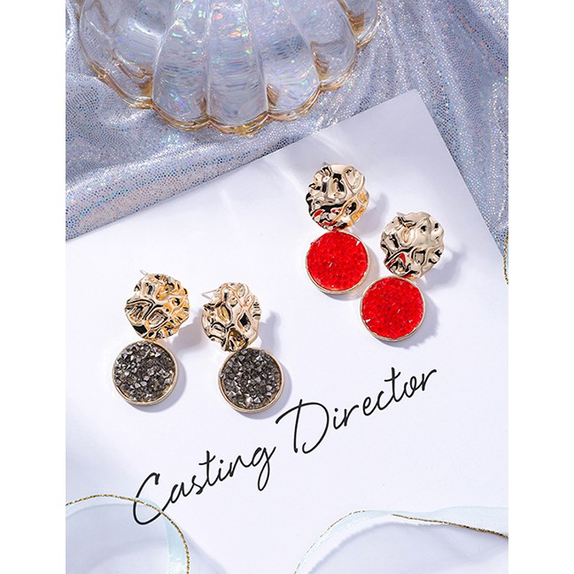 LRC Anting Tusuk Sweet Double Round Shape Design Earrings F2202X