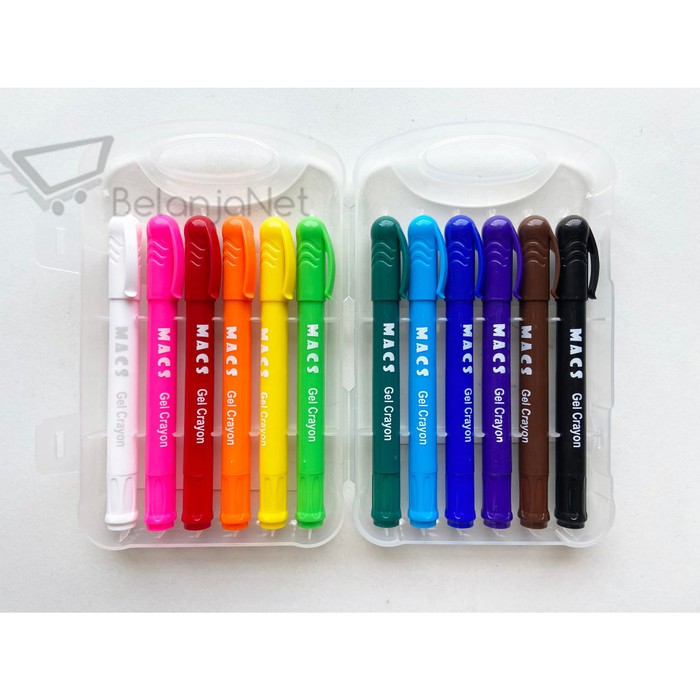 Gel Crayon | Krayon MACS 12 Warna | Dapat Dicuci