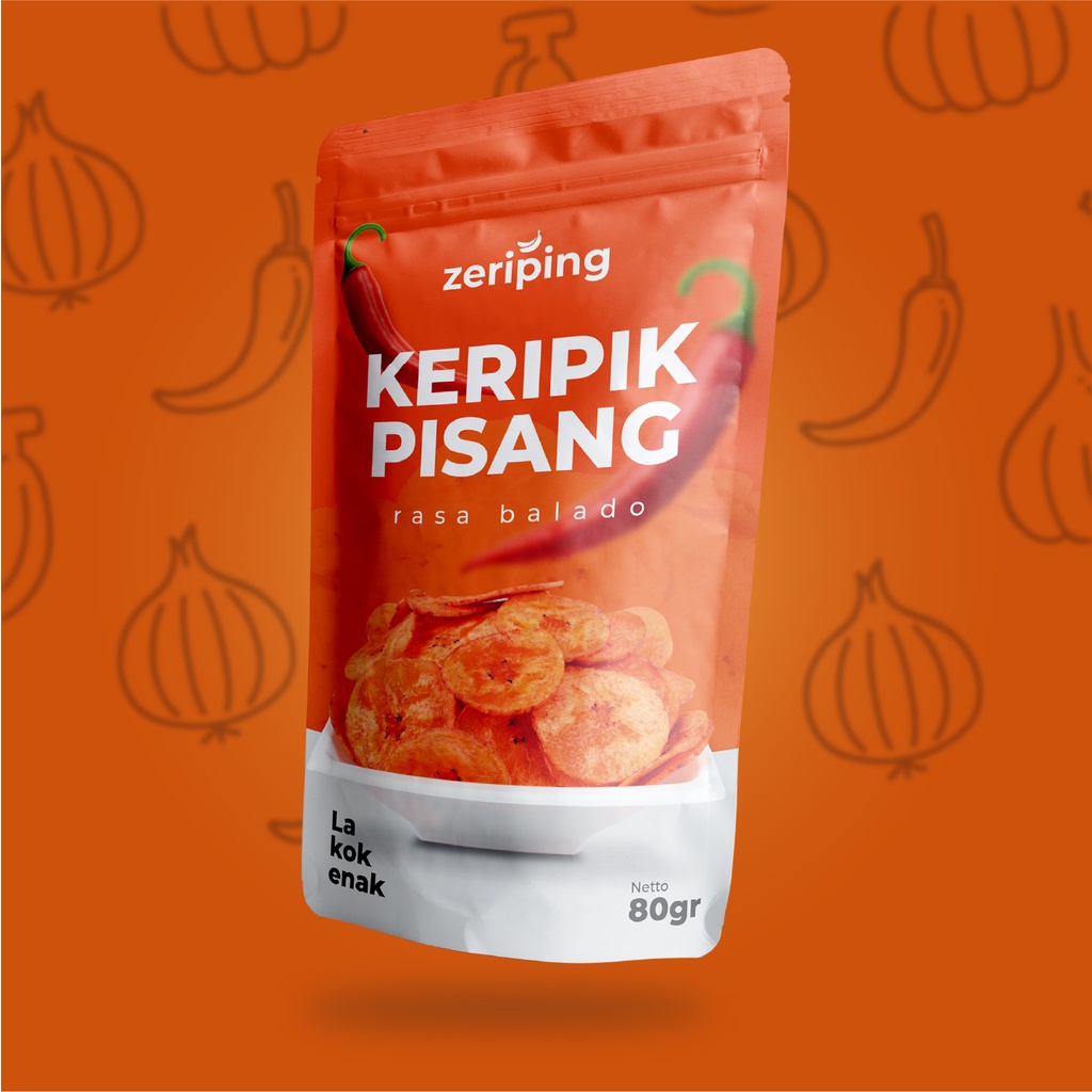 

Zeriping Keripik Pisang Rasa Balado - Kripik Pisang Balado Bumbu Tebal dan Renyah