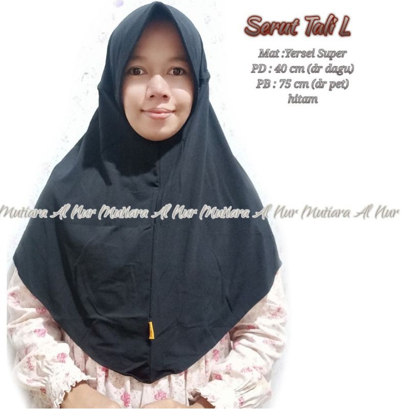 BERGO SERUT TALI L /KERUDUNG INSTAN TALI SIZE L/ SERUT TALI / SERUT JOKOWI