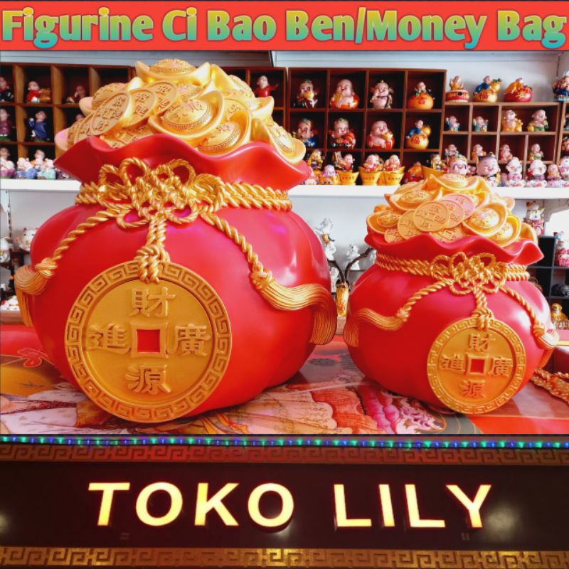 Figurine Imlek Cipauben / Pajangan Red Money Bag / Dekorasi Imlek