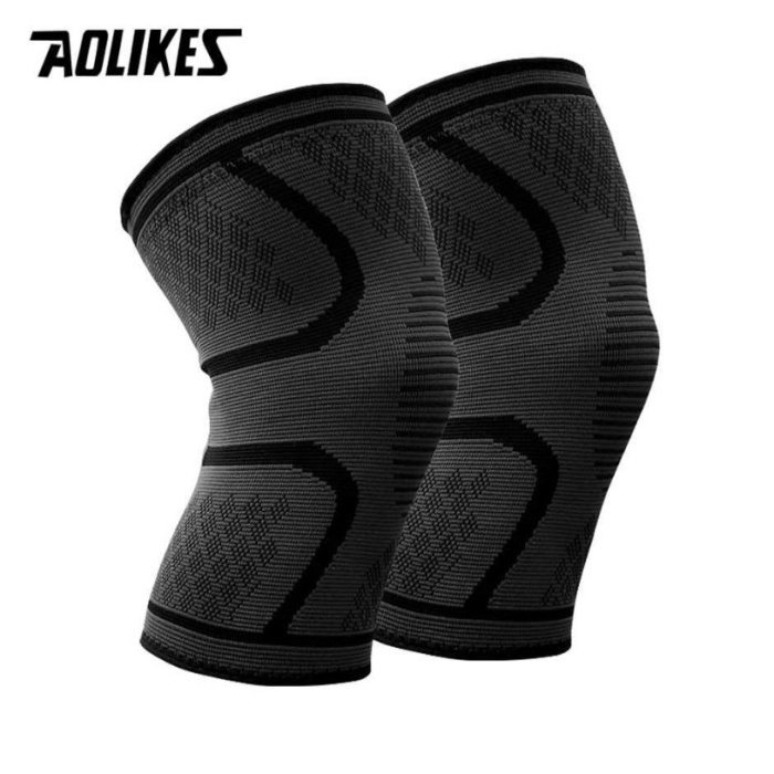 1 Pasang Pelindung Lutut AOLIKES Knee Support Pad Brace Fitness 7718