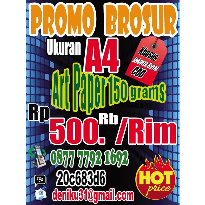 

Brusur murah Art Paper 150 gsm 1 sisi l NEW21