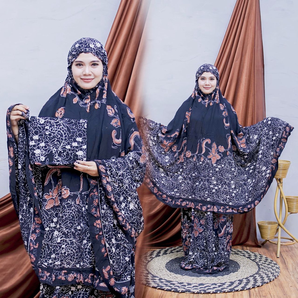 MUKENA BATIK CAP PEKALONGAN BAHAN RAYON SUPER MUKENA DEWASA JUMBO