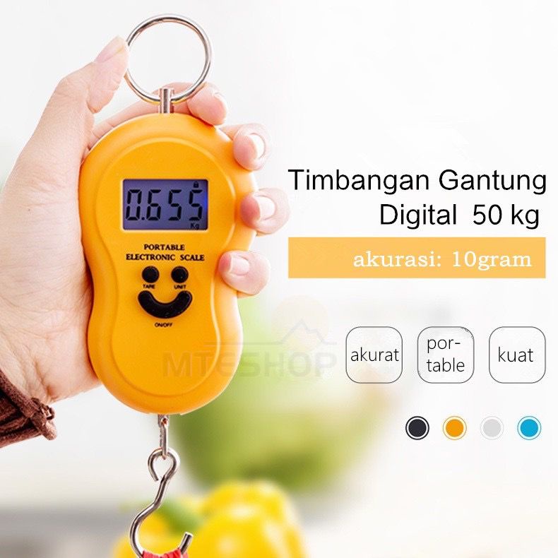 Timbangan Gantung Digital 50KG Portable Electronic Free Baterai Timbangan Digital Timbangan Koper Timbangan Serbaguna Timbangan Mini Timbangan Kue Timbangan Badan Timbangan Fleco Timbangan Dapur