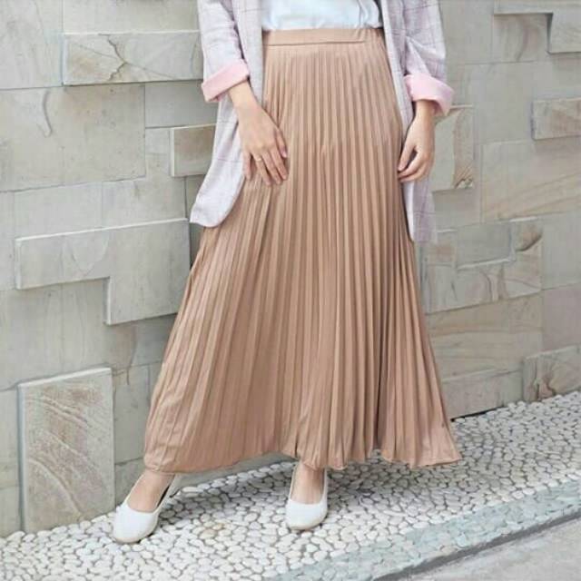 Rok Plisket Murah Hyget Super Size M fit Xxl