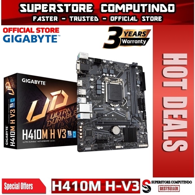 Motherboard Gigabyte H410M H V3 (LGA1200, H410, DDR4, USB3.2, SATA3)