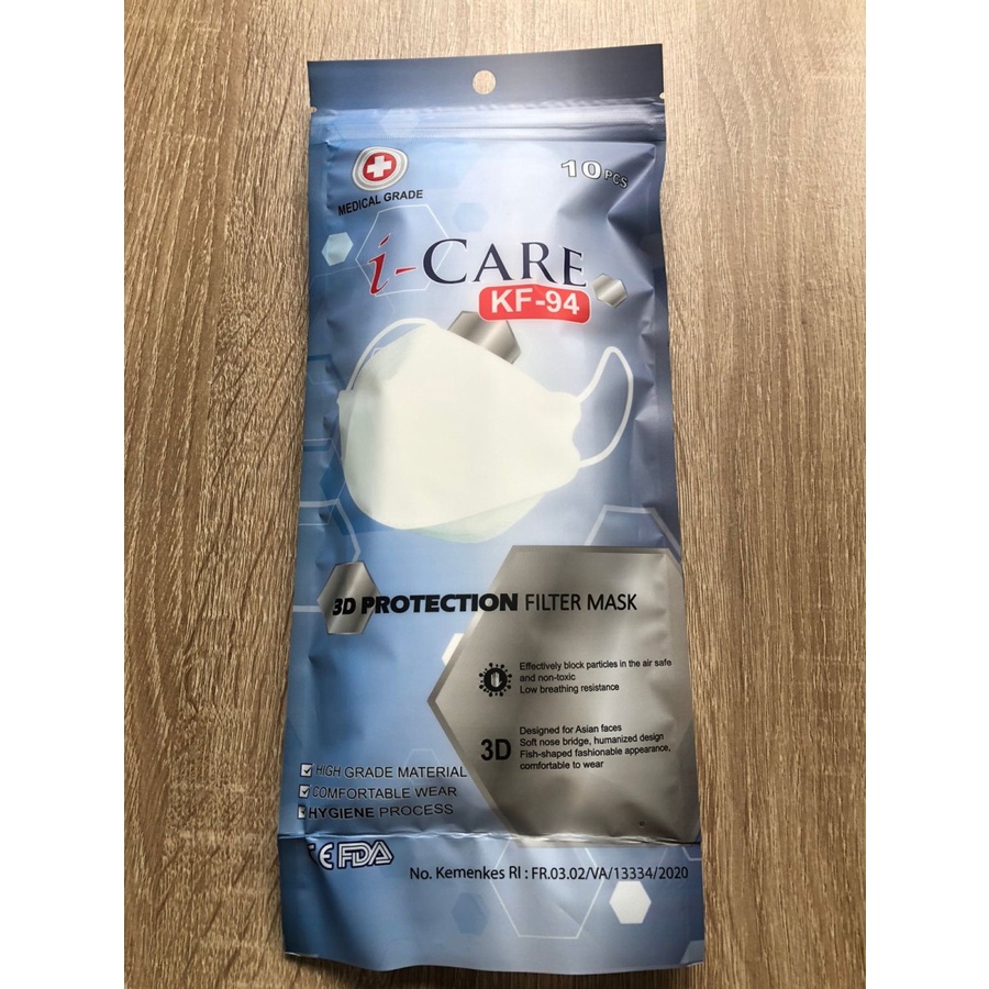 Masker ICARE KF94 5PLY Hygenic Ziplock Bag isi10pcs 3D Premium Quality