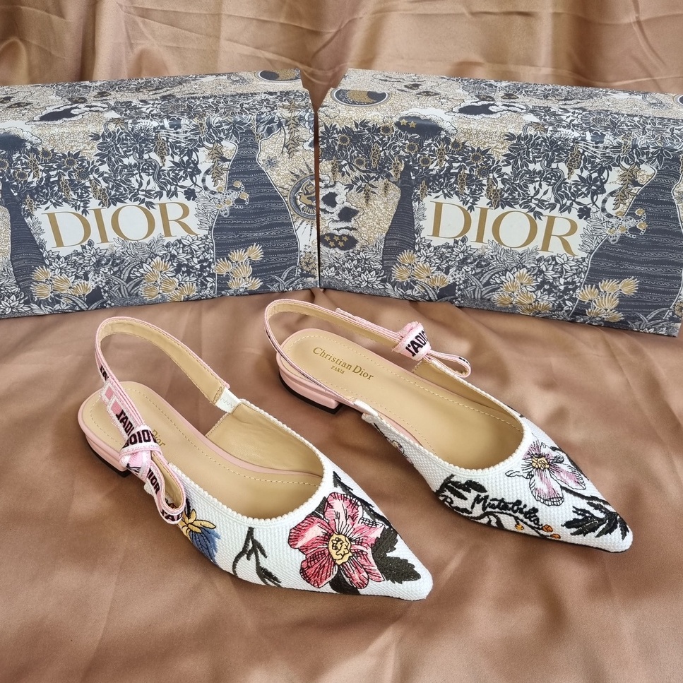 SEPATU D1OR WANITA FLOWERY SLINGBACK PUMP