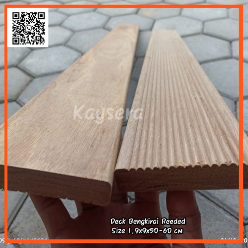 TUTUP CHAMBER KOLAM IKAN KAYU LANTAI DECKING BENGKIRAI KUALITAS SUPER UK 1,9 x 9 cm