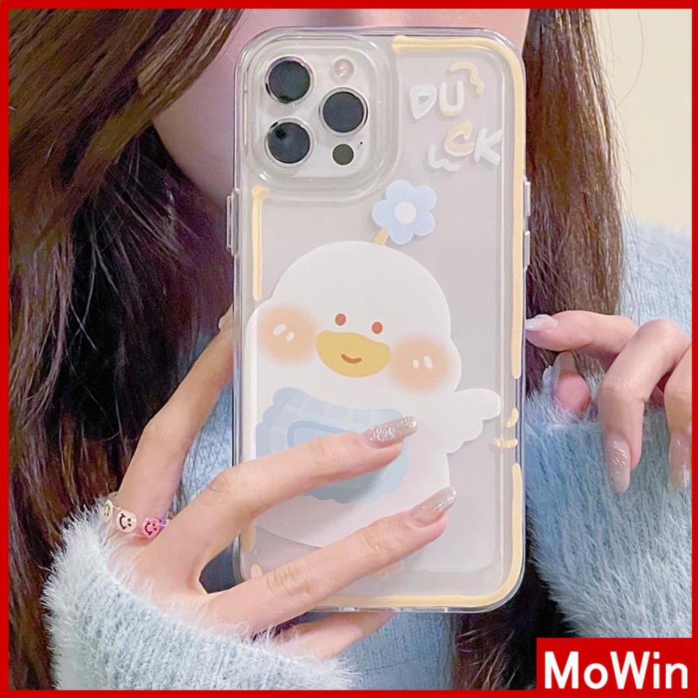 iPhone Case Clear Case Soft Thick TPU Shockproof HD Super Transparent Protection Camera Plating Button Duck Cute For iPhone 13 Pro Max iPhone 12 Pro Max iPhone 11 iPhone 7Plus