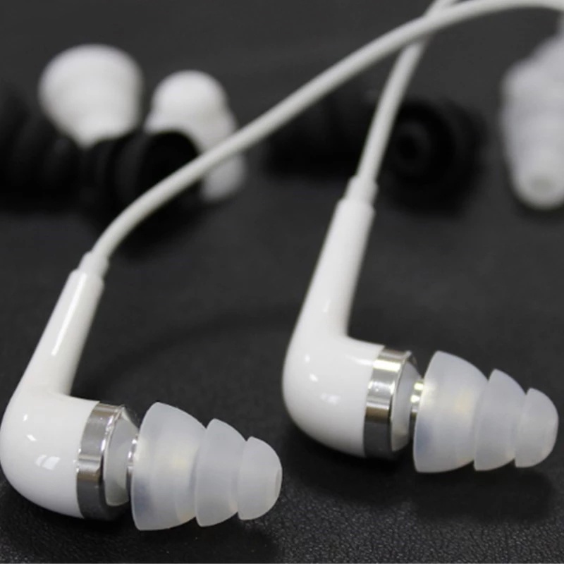 1 Pasang Earbud Pengganti Bahan Silikon Tiga Lapis Untuk Earphone In Ear