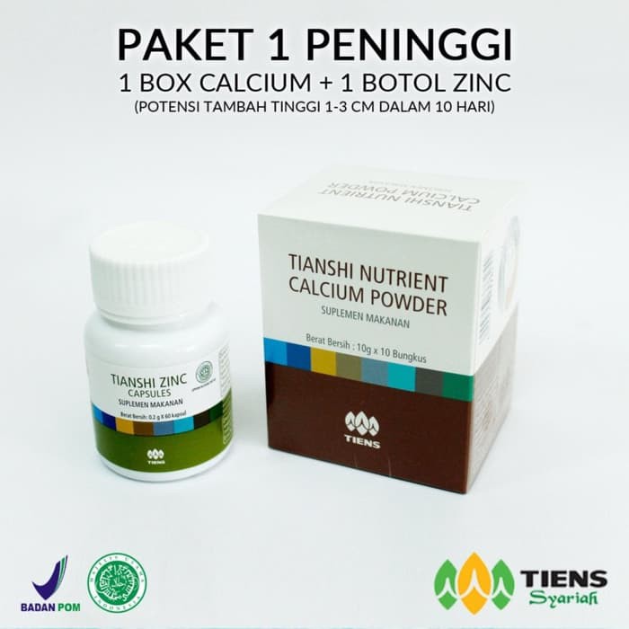 

Paket Peninggi Badan Tiens Original Susu NHCP dan Zinc Kapsul