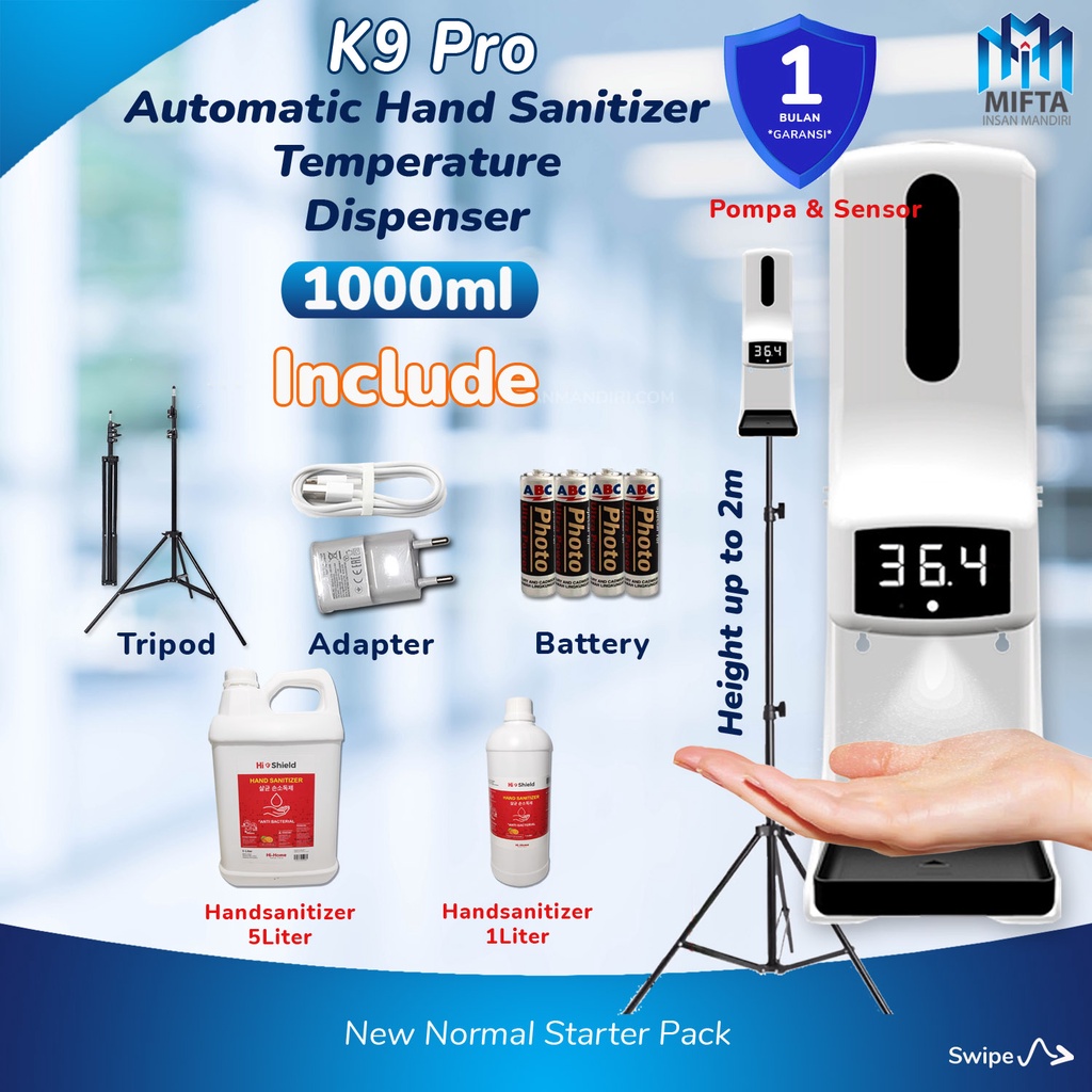 K9 PRO FREE HAND SANITIZER 5 LITER 1 LITER SIAP PAKAI / K9 PRO KOMPLIT