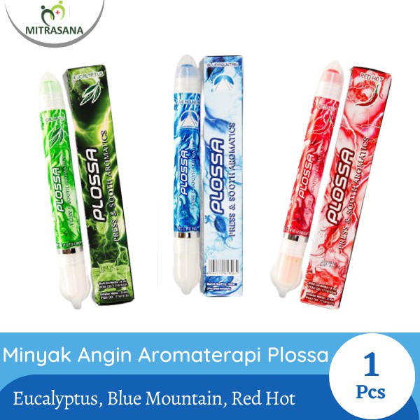 Plossa Minyak Angin Aromatherapy Eucalyptus, Blue Mountain, Red Hot 10 ml