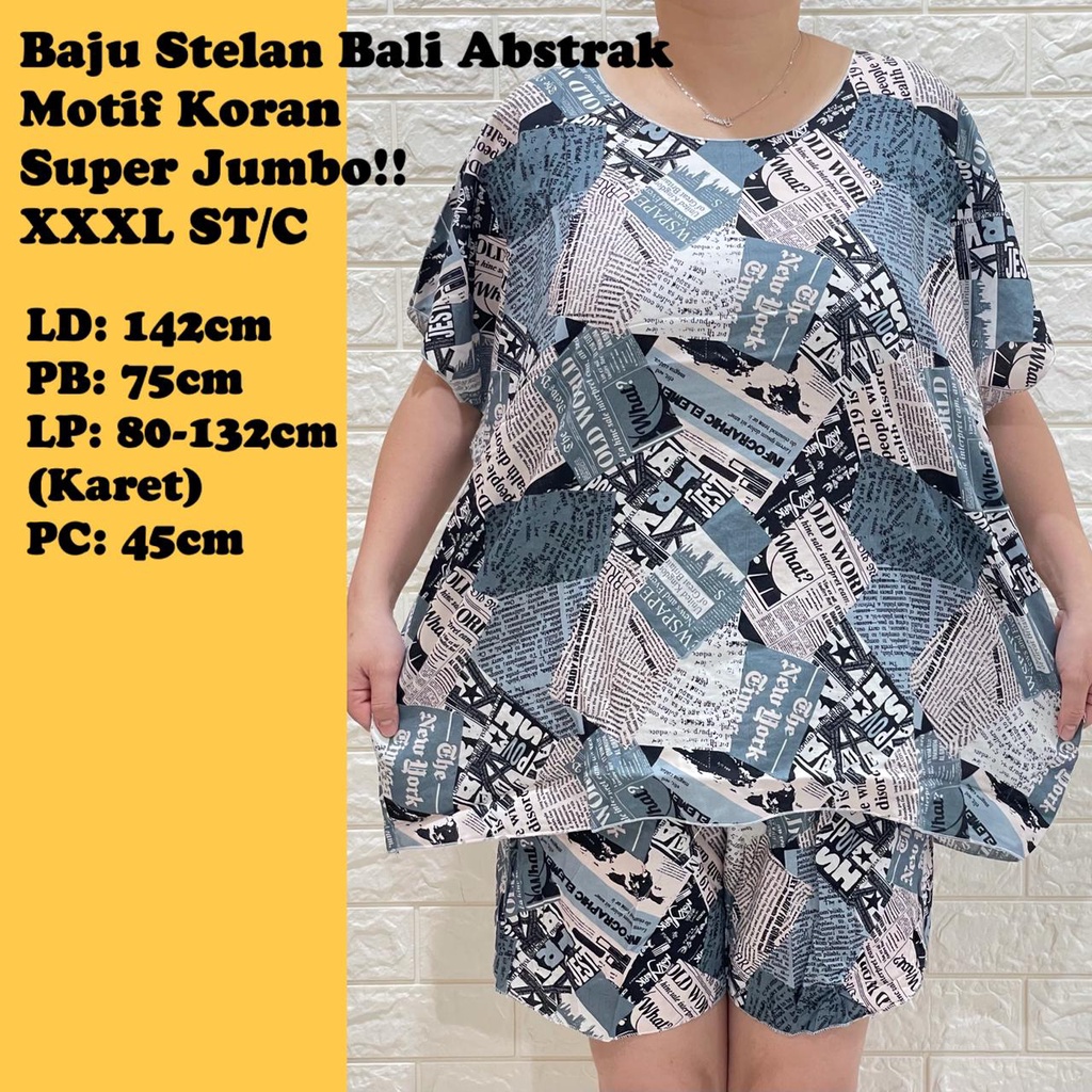 SETELAN BAJU BALI SUPER JUMBO FIT TO XXXL ST/KORAN REAL PICT