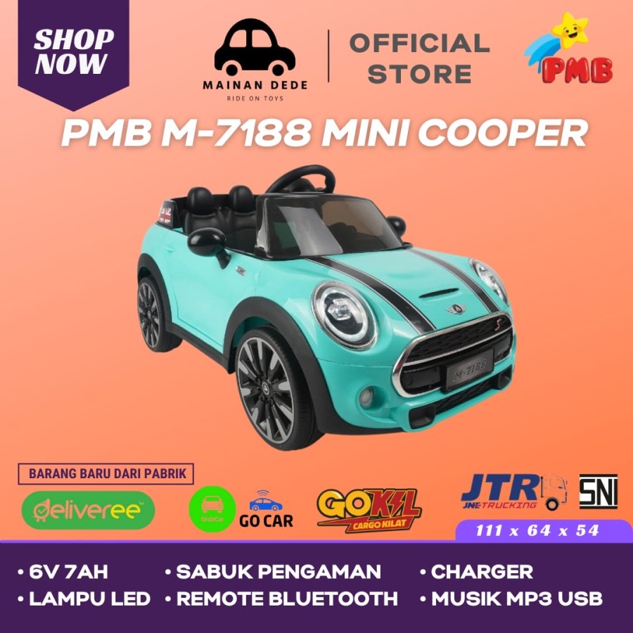 Mainan Anak Mobil Aki PMB 7188 Mini Cooper Mortein M-7188