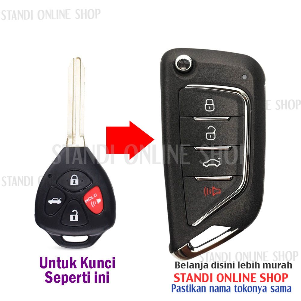 Remote Set Lengkap Kunci Lipat Mobil Toyota Camry Tipe G