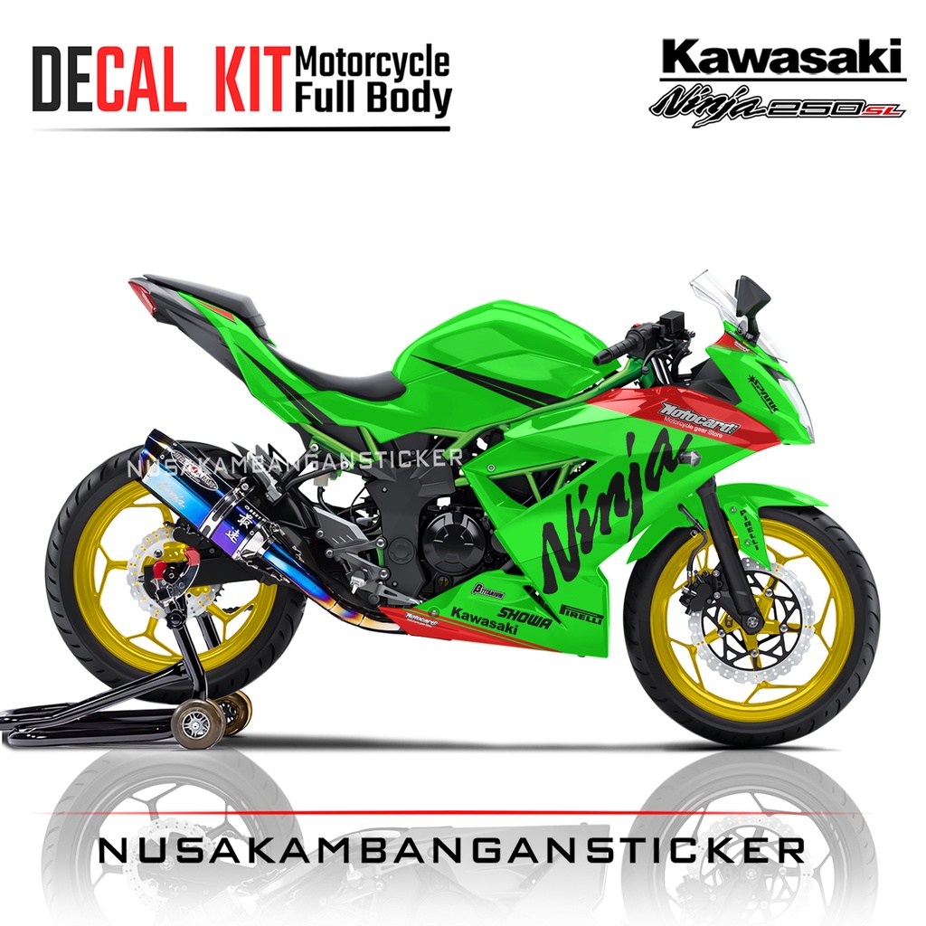 Stiker Ninja 250 SL Mono Motocard Hijau