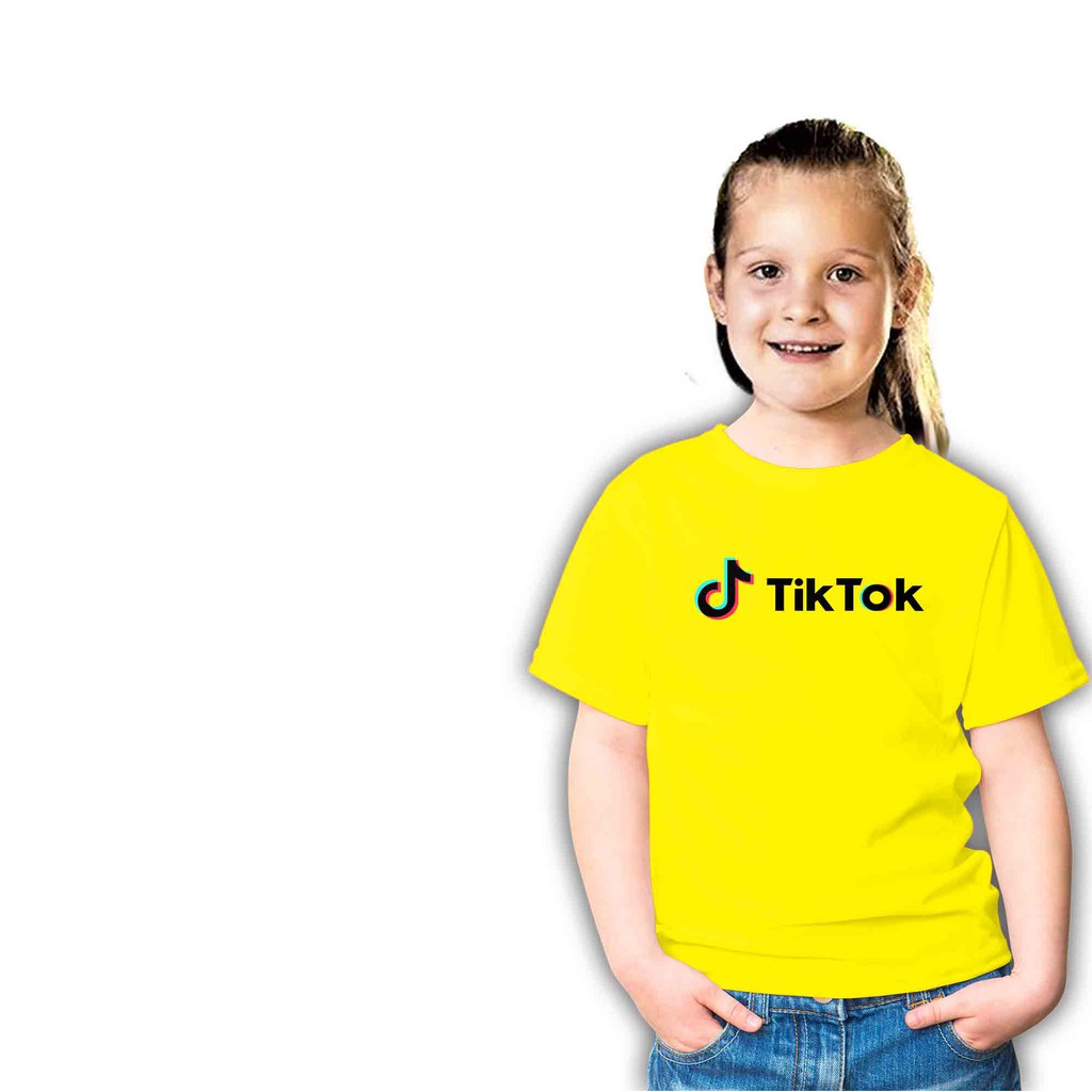Baju kaos TIKTOK Baju Kaos Anak Perempuan.Yang Bagus Bahan Lembut Dan Adem..