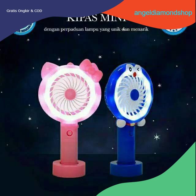 Kipas Angin Mini - Portable Mini Fan Import Fashion - Karakter Doraemon dan Hellokitty 1KG 5pcs