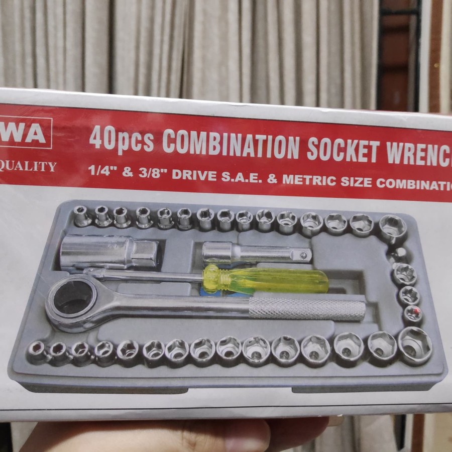 COD KUNCI SOK AIWA 40 PCS//KUNCI PAS AIWA 40 PCS//KUNCI AIWA 40 PCS COMBINATION SOCKET WRENCH SET//KUNCI AIWA SHOCK AIWA 40 PCS FULL SET MULTIFUNSI