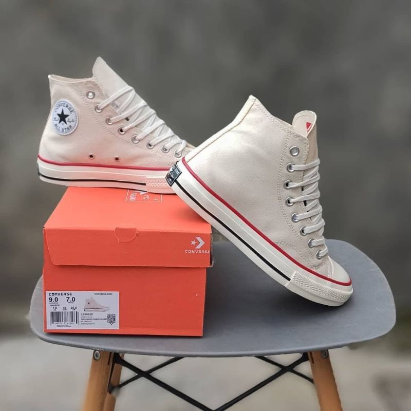 [BISA COD] SEPATU CONVERSE 70'S HIGH BEIGIE WHITE MILK  PREMIUM