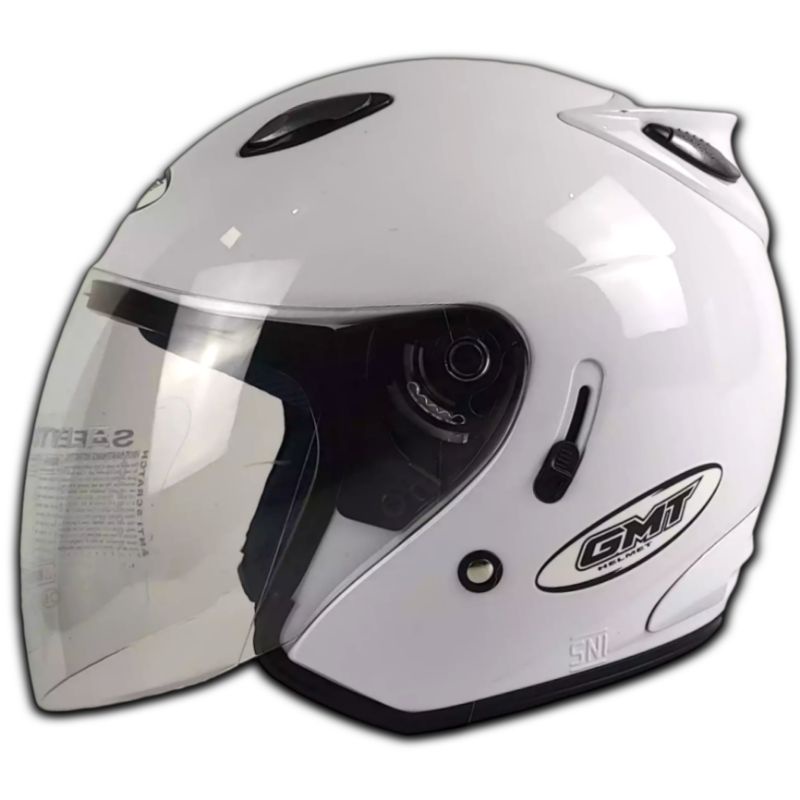 Helm Centro Double Visor Motor SNI Putih Glossy Original Motor SNI