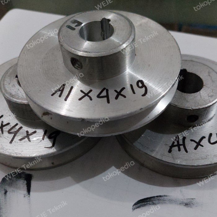 Pulley Pully Polli Aluminium Jalur Belt A1x Diameter 4 inchi x as 19mm