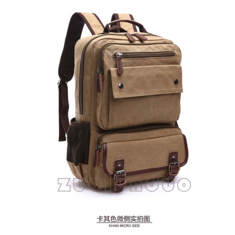 Tas Ransel backpack model laptop tas wanita/Pria Kanvas Import 8676