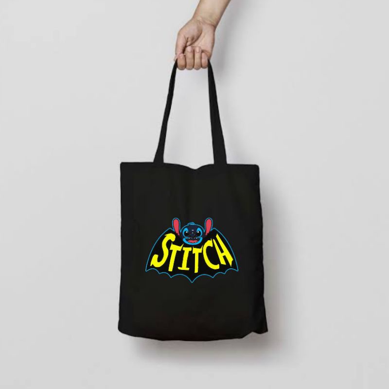 TOTE BAG STITCH LOGO TULISAN / TOTEBAG RESLETING HITAM / TOTEBAG BAND METAL / TAS JINJING / TOTEBAG 