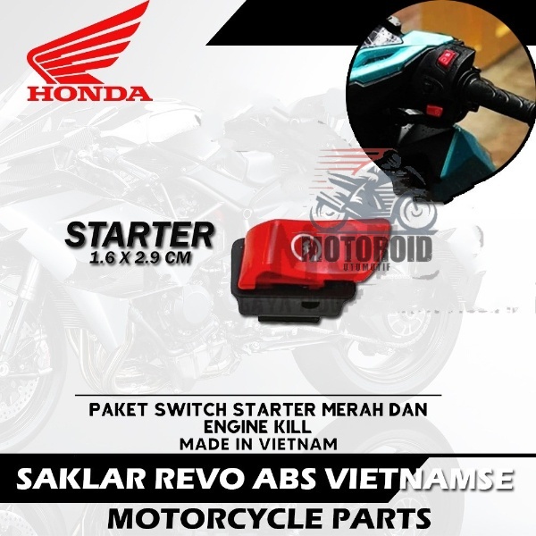 Saklar Tombol Starter Dan Idling Stop Vietnam Merah Cut Starter Dim Vario Beat Scoopy Universal ABS