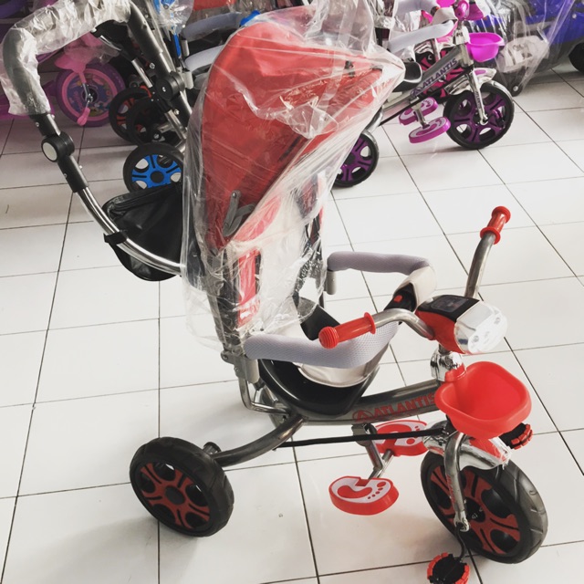 Atlantis sepeda anak roda 3 , ada music dan lampu , murah , free tas kecil di belakang dorongan