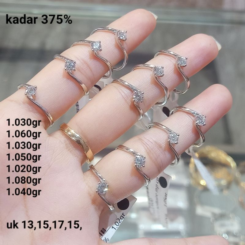 cincin emas putih model solter emas Jakarta kadar 375%