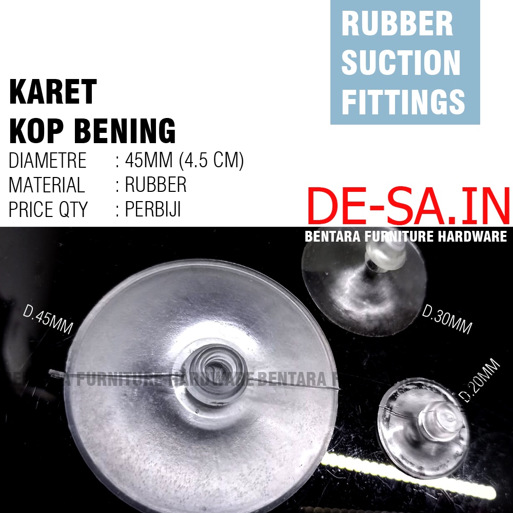 Karet Kop Bulat Bening DIAMETER 20 30 40 50 MM