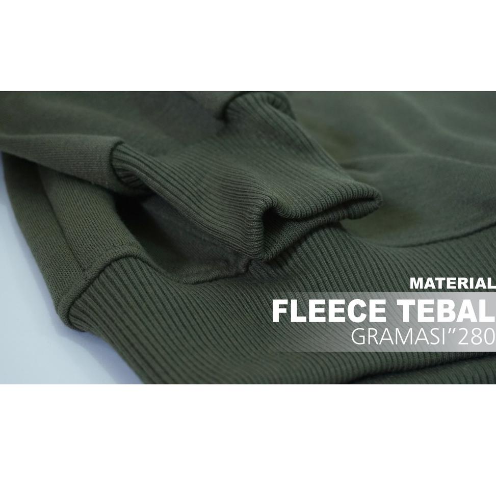 "TJG. 231206" Crewneck Polos Hijau Army Sweater Polos Jaket Switer Jumbo Tebal Cooton Premium