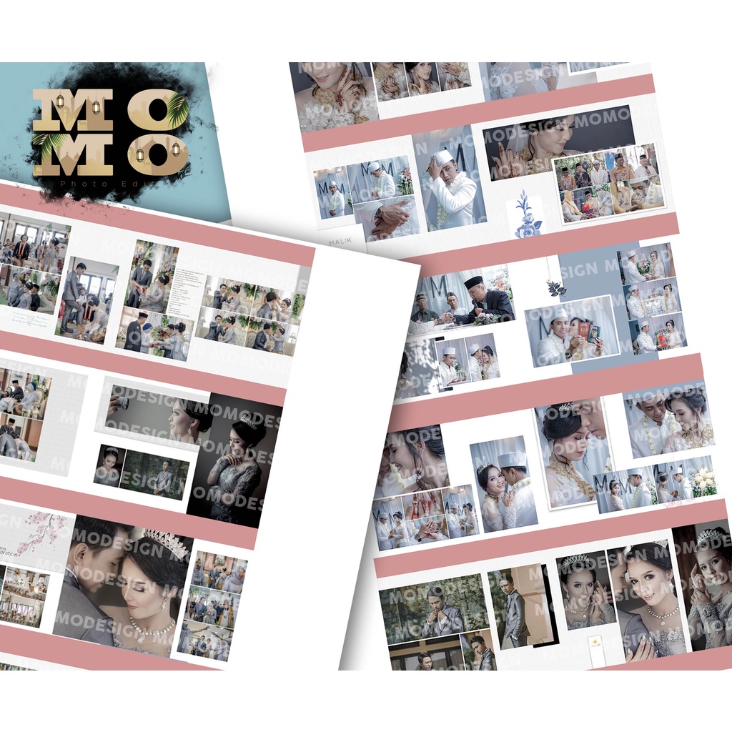 PSD Template wedding magazine / kolase / foto album uk. 20x30 sambung