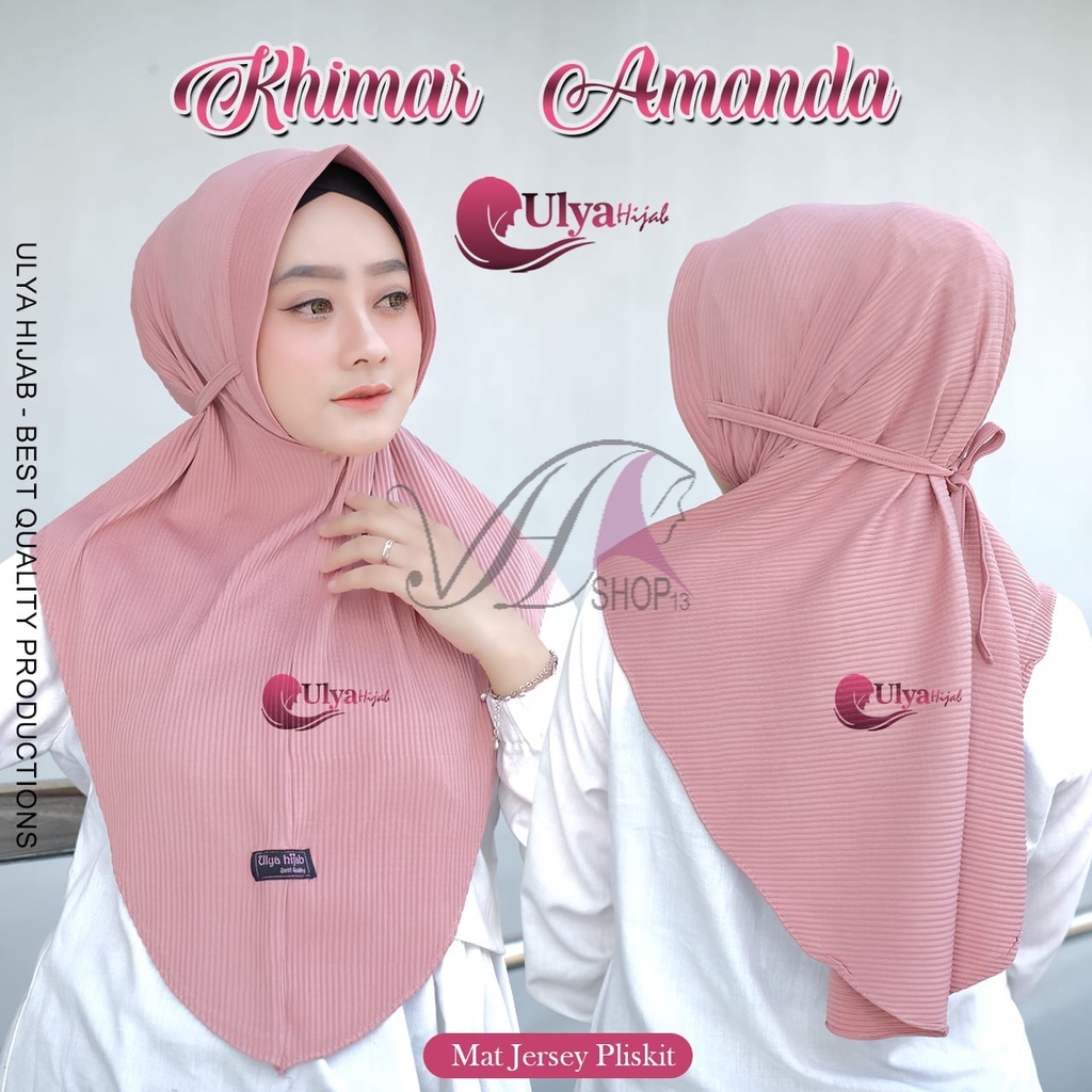 Khimar Amanda Pet Plisket Jersey Adem Original by Ulya Hijab