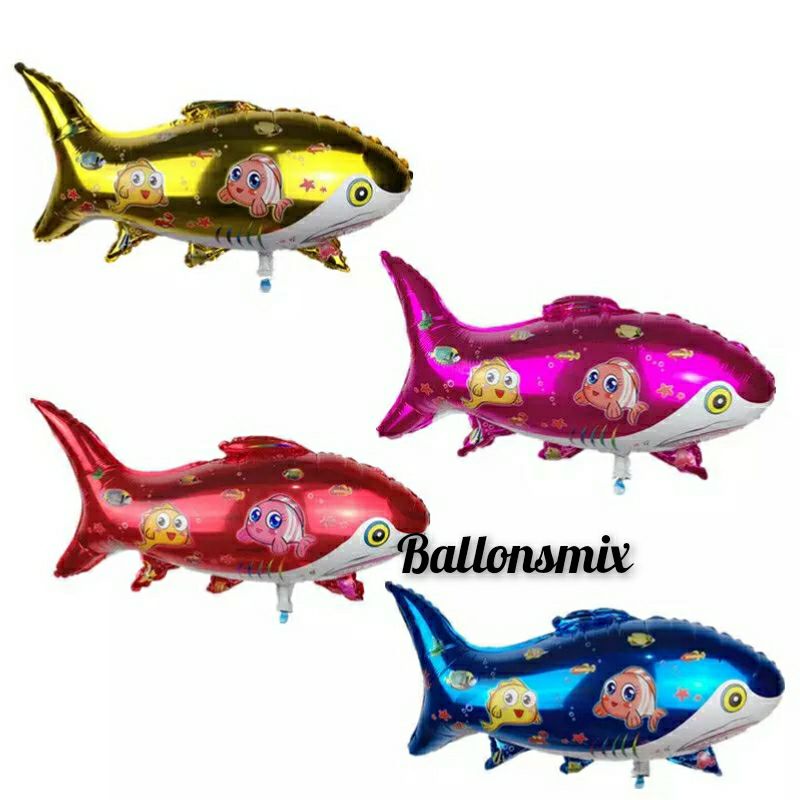 Balon foil ikan hiu/balon ulang tahun