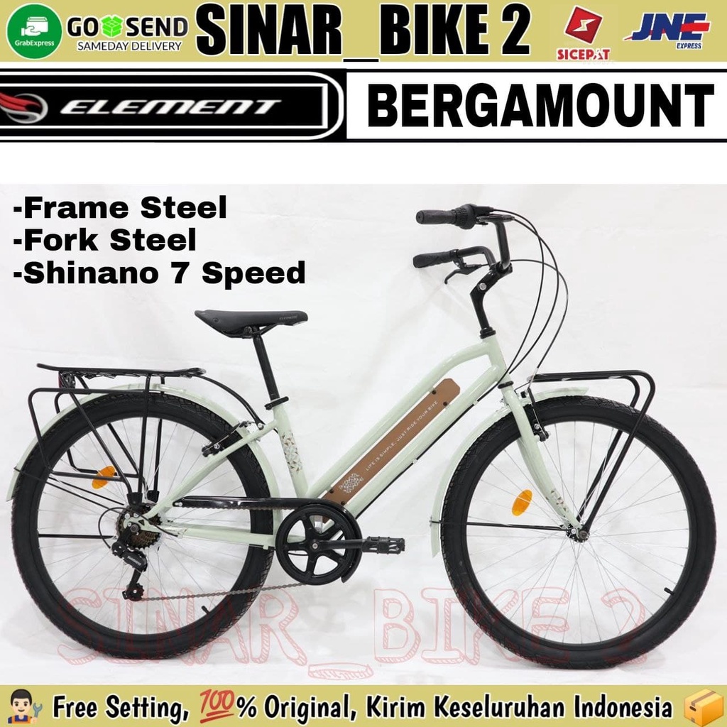 Sepeda Mini ELEMENT BERGAMOUNT City Bike 26&quot; Boncengan London Taxi 7 Speed