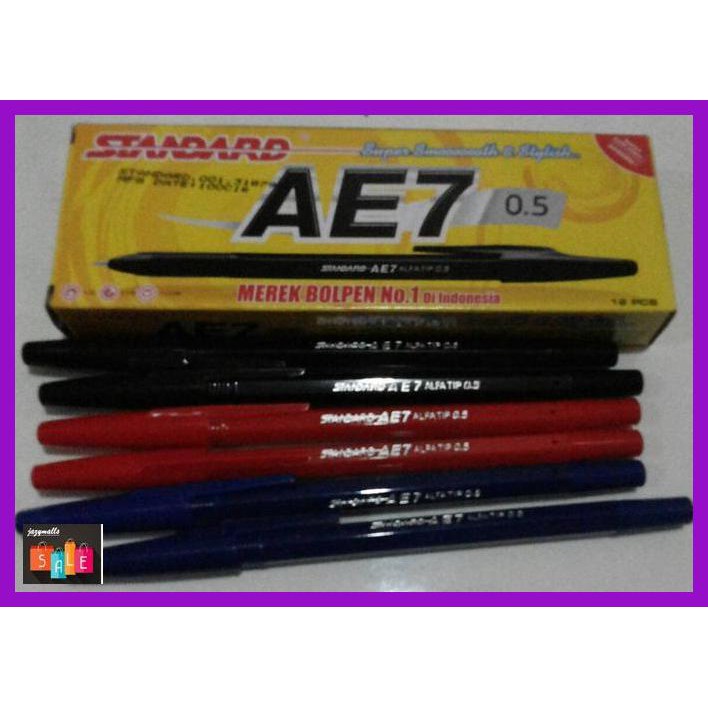 

Silutala- Pulpen Standard Ae7 / Pen / Ballpoint Hitam Biru Merah - Hitam -Ori.