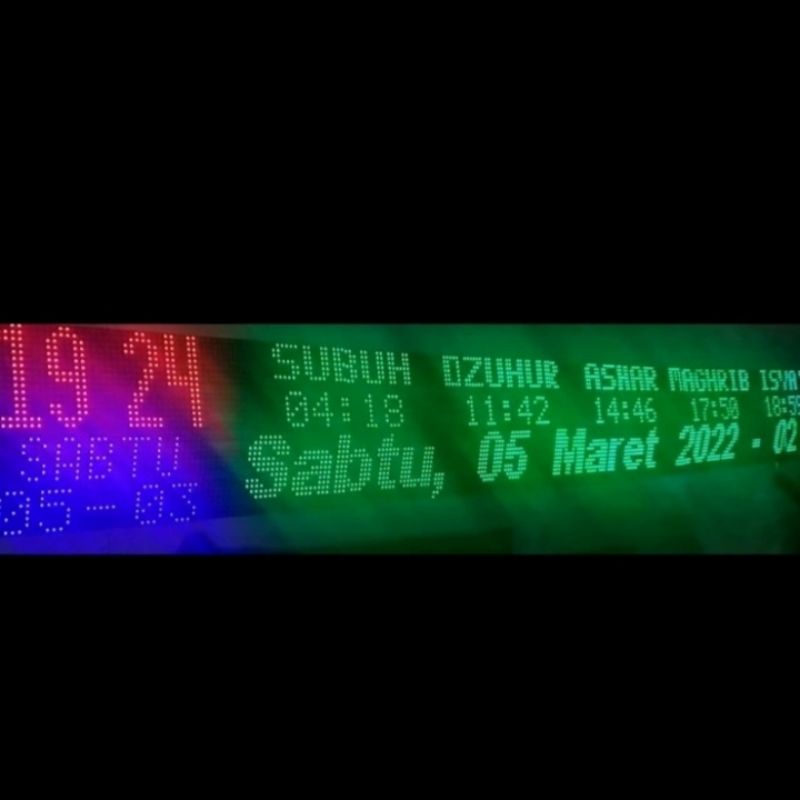 Controller JWS jam digital running text 2 baris, led P10 wifi