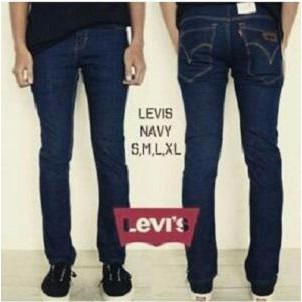 CELANA JEANS SLIM FIT LEVIS PRIA BIRU DONGKER KEREN ( BLUEBLACK ) PYP