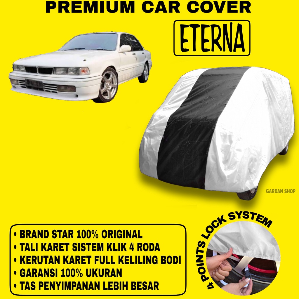 Body Cover ETERNA SILVER HITAM Penutup Bodi Mobil Eterna Waterproof PREMIUM