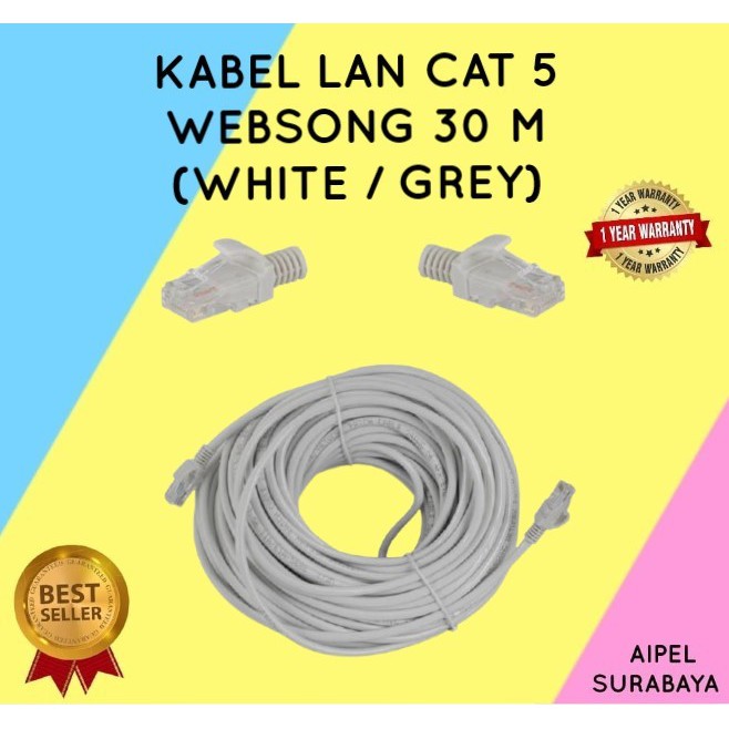 KL5W30 | KABEL LAN CAT 5 WEBSONG 30 M ORIGINAL (WHITE / GREY)
