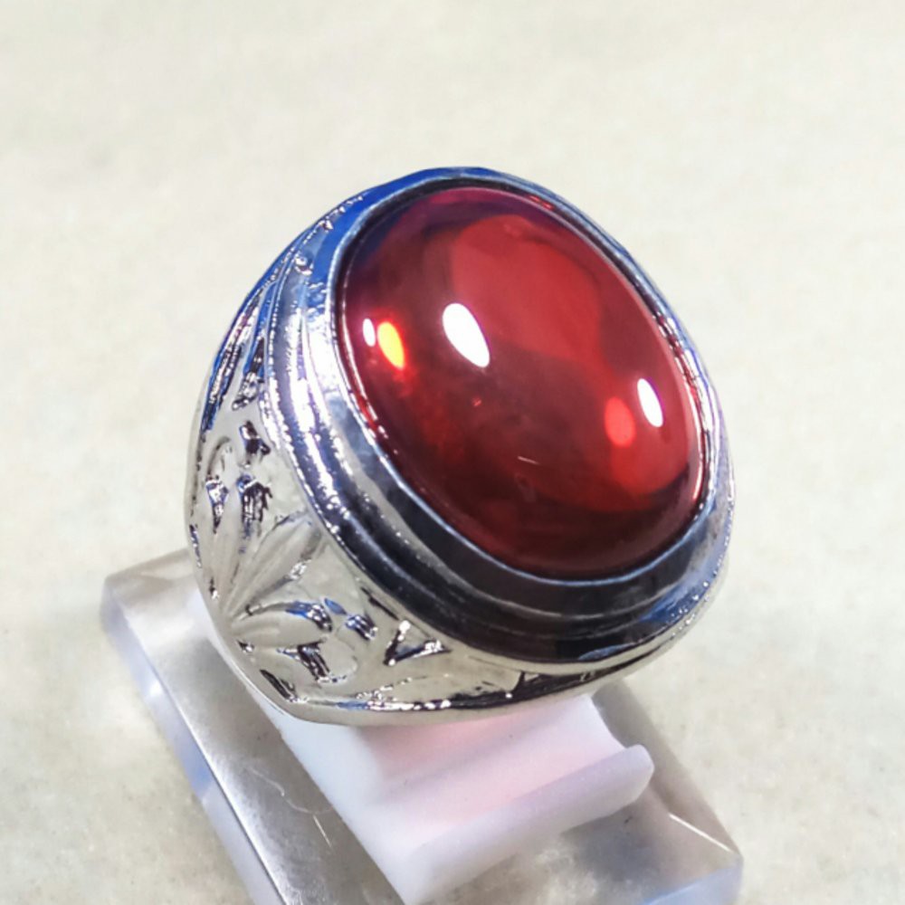 CINCIN BATU AKIK PERMATA RED GARNET BIG SIZE MEWAH DAN TERMURAH